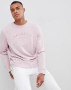 Hackett Mr. Classic Logo Crew Neck Sweat In Pink - Pink