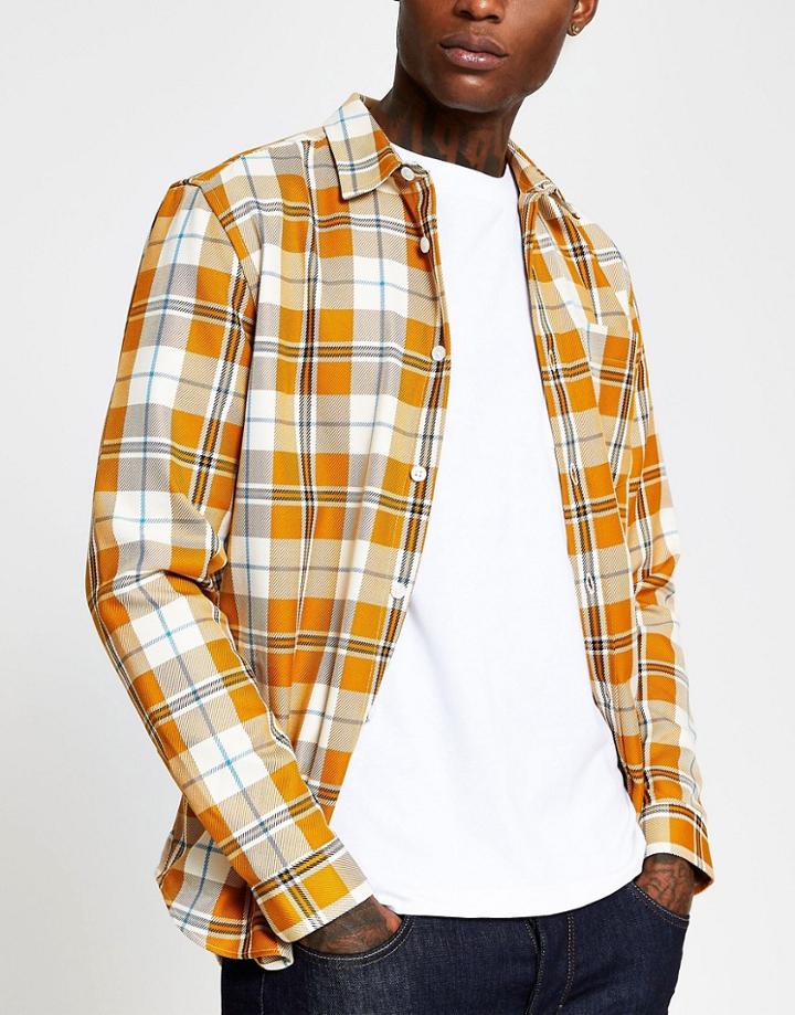 River Island Shirt In Yellow Check