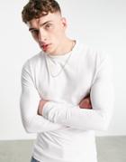 Asos Design Organic Muscle Sweatshirt In White