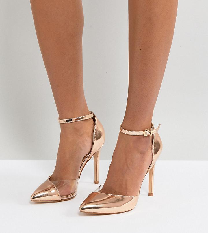 Truffle Collection Wide Fit Vinyl Court Shoe - Copper