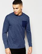 G-star Long Sleeve Top Rinep Fabric Pocket In Dark Blue - Sapphire Blue