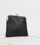 My Accessories London Exclusive Black Cross Body Bag With Frame Detail