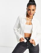 Na-kd Pocket Detail Jacket In Off White