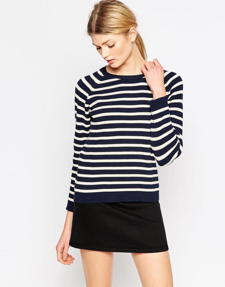 Ganni Iris And White Sweater