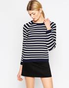 Ganni Iris And White Sweater