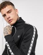 Fred Perry Side Taped Track Jacket In Black