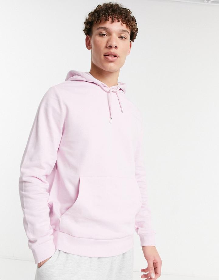 Asos Design Organic Hoodie In Pastel Pink-purple