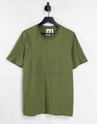 Adidas Originals Outline Logo T-shirt In Khaki-green