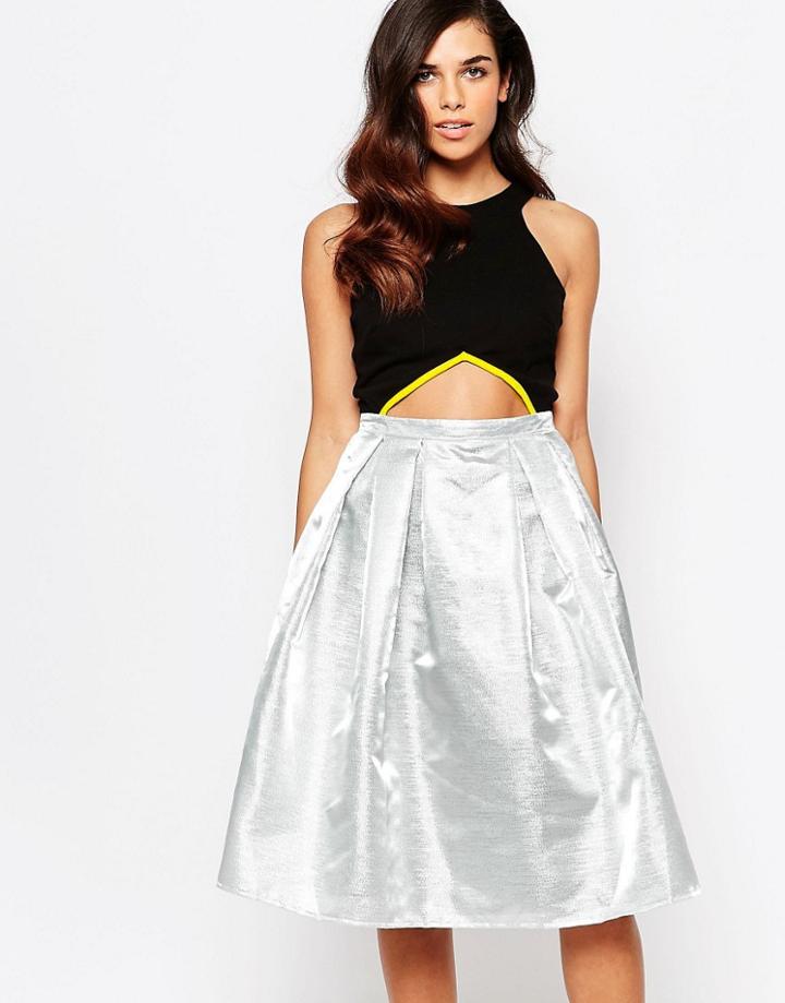Lashes Of London Riley Metallic Midi Prom Dress - Metallic