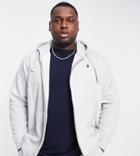 French Connection Plus Full Zip Hoodie In Light Gray