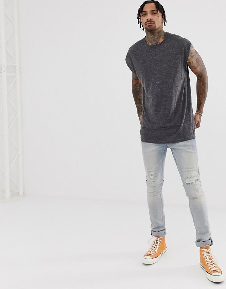 Another Influence Cap Sleeve Tank-black