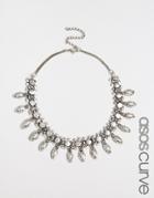 Asos Curve Late Night Choker Necklace - Silver