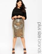 Club L Plus Size Body-conscious Dress With Sequin Skirt