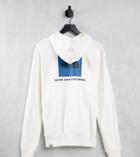 The North Face Red Box Hoodie In White/blue Exclusive At Asos