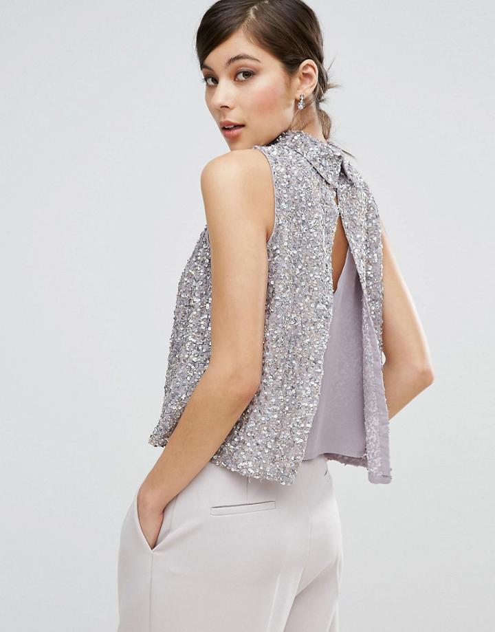 Coast Ricco Embellished Tank Tank - Silver