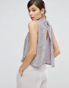 Coast Ricco Embellished Tank Tank - Silver