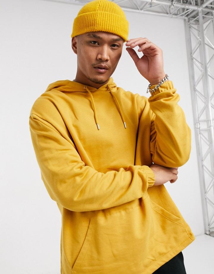 Asos Design Organic Coordinating Oversized Hoodie In Burnt Yellow