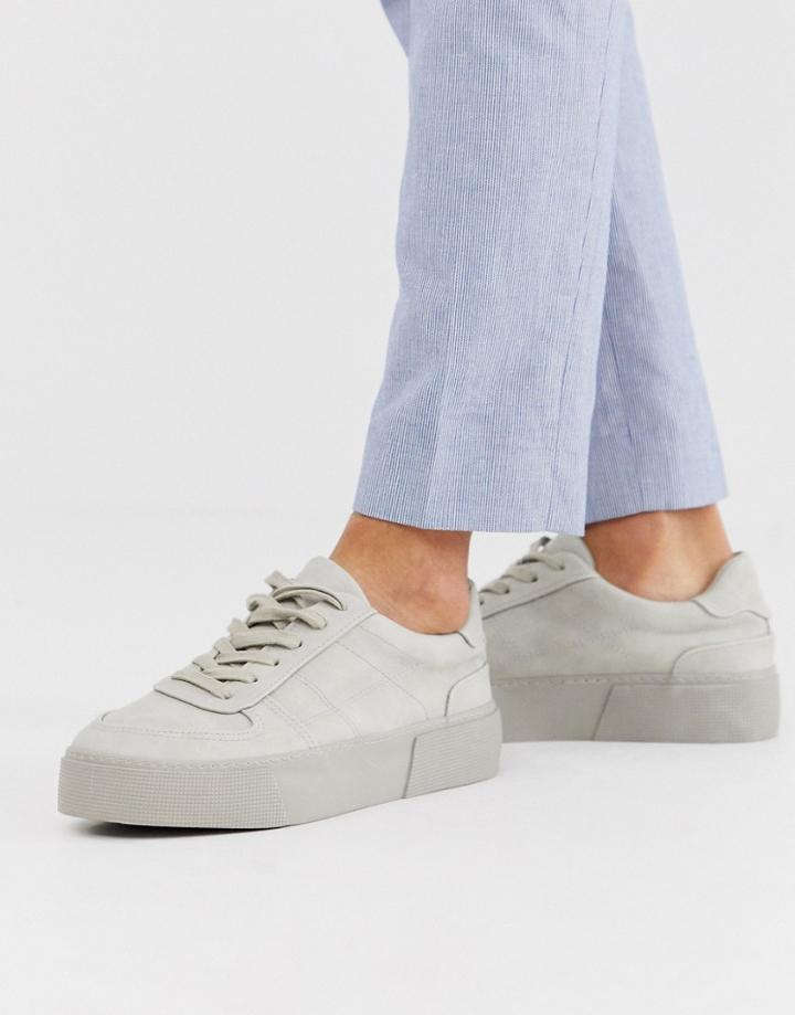 Asos Design Sneakers In Gray With Chunky Sole