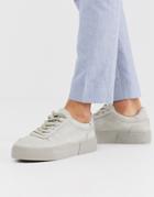 Asos Design Sneakers In Gray With Chunky Sole