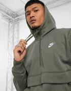 Nike Club Half-zip Hoodie In Khaki-green