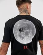 Asos Design E.t Relaxed T-shirt With Chest And Back Print - Black
