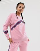 Hiit Stripe Detail Sweatshirt In Blush - Pink