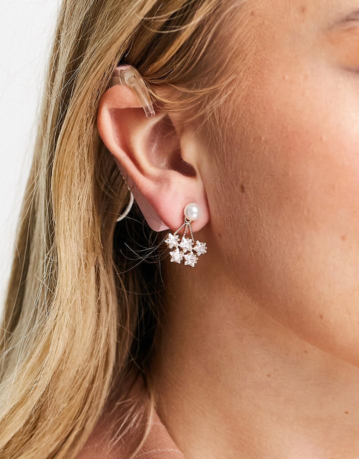 Aldo Treclya Starburst Pearl Stud Earrings In Gold