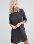 Qed London Oversized T-shirt Dress - Gray