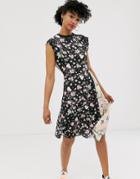 Cheap Monday Organic Cotton Roses Are Dread Mixed Print Dress-black