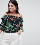 Koko Tropical Off The Shoulder Top - Multi