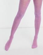 Asos Design 40 Denier Lace Tights In Lilac-purple
