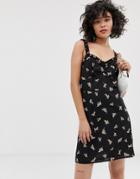 Emory Park Cami Dress With Ruffle Straps-black