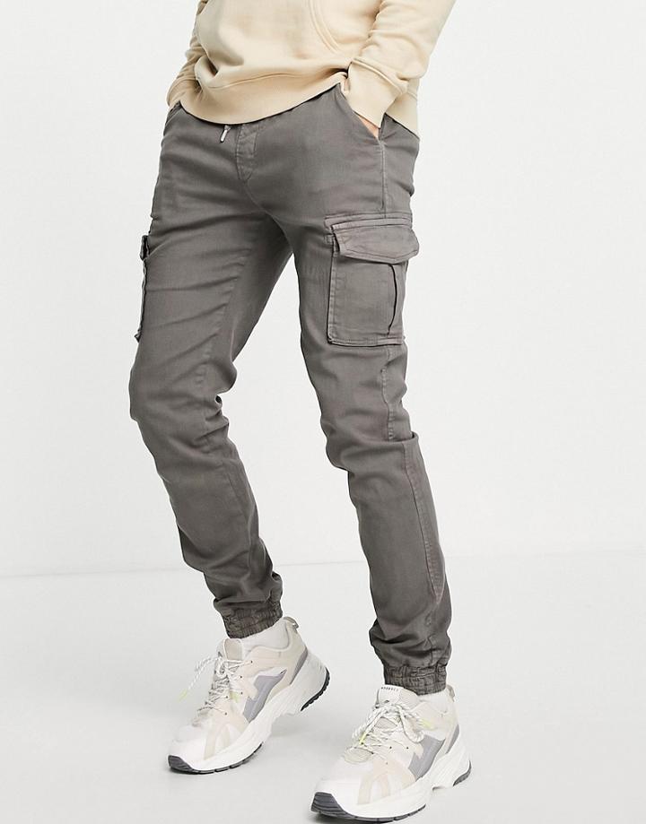 Bolongaro Trevor Skinny Fit Cargo Cuffed Pants-grey