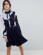 Ted Baker Ellona Bow Sleeve Dress In Gardenia Print - Navy