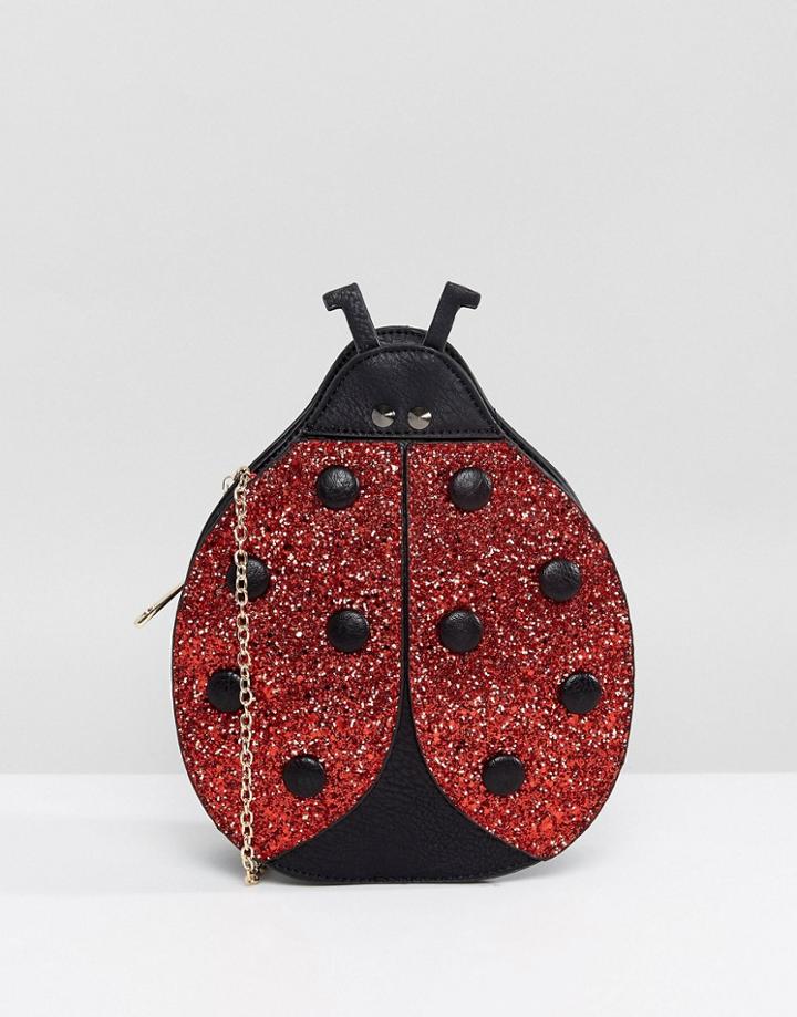 Yoki Novelty Sequin Lady Bird Bag - Red