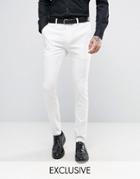 Only & Sons Super Skinny Tuxedo Suit Pants - White
