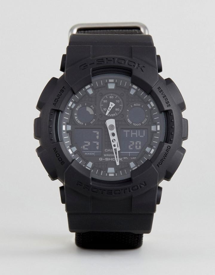 G-shock Ga-100bbn-1aer Digital Canvas Watch In Black - Black