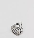 Asos Design Curve Exclusive Cut Out Ring - Silver