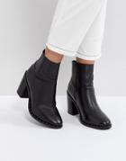 Asos Envy Leather Ankle Boots - Black