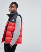 The North Face 1992 Nuptse Down Vest 2 Tone In Red/black - Red