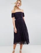 Asos Off The Shoulder Lace Prom Midi Dress