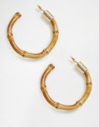 Asos Design Hoop Earrings In Bamboo - Gold