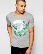 Jack & Jones T-shirt With Leaf Print - Light Gray Melange