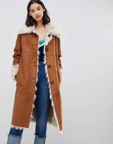 Urban Code Elle Reversible Easy Fit Coat - Multi