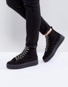 Asos Abstract Hiker Ankle Boots - Black