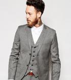 Heart & Dagger Tweed Blazer In Super Skinny Fit - Gray