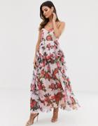 Forever U Organza Maxi Dress In Floral - Multi