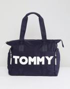 Tommy Hilfiger Logo Nylon Tote - Navy