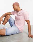 Tommy Jeans Signature Logo T-shirt In Pink
