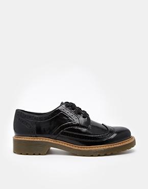 Monki Toma Black Brogue Flat Shoes - Bk1